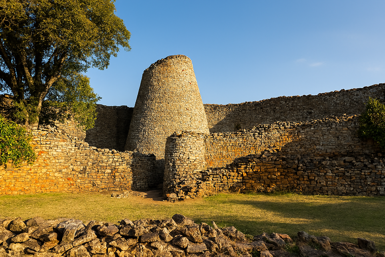 A majestic view of the Great Zimbabwe