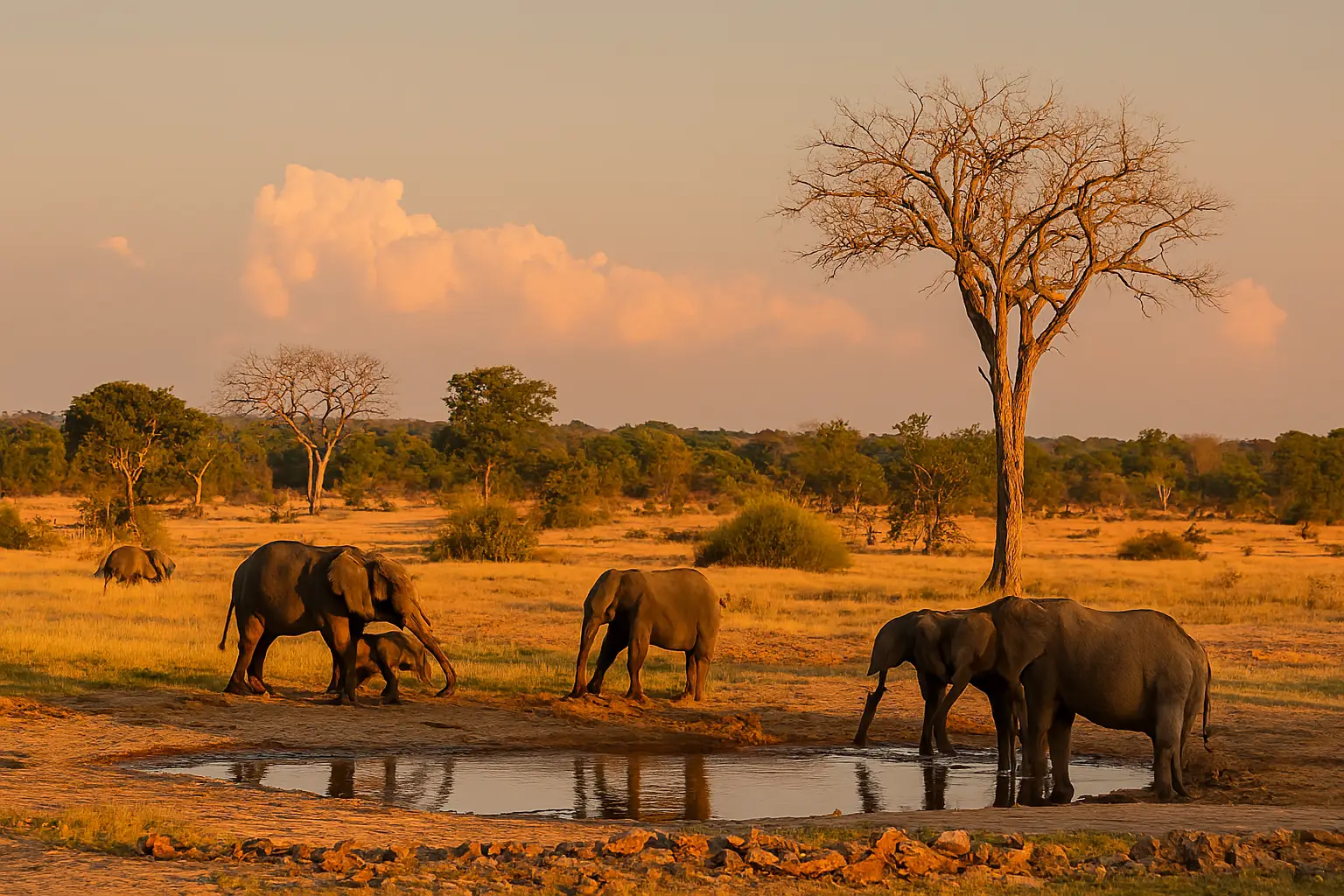 A panoramic view of Hwange national park