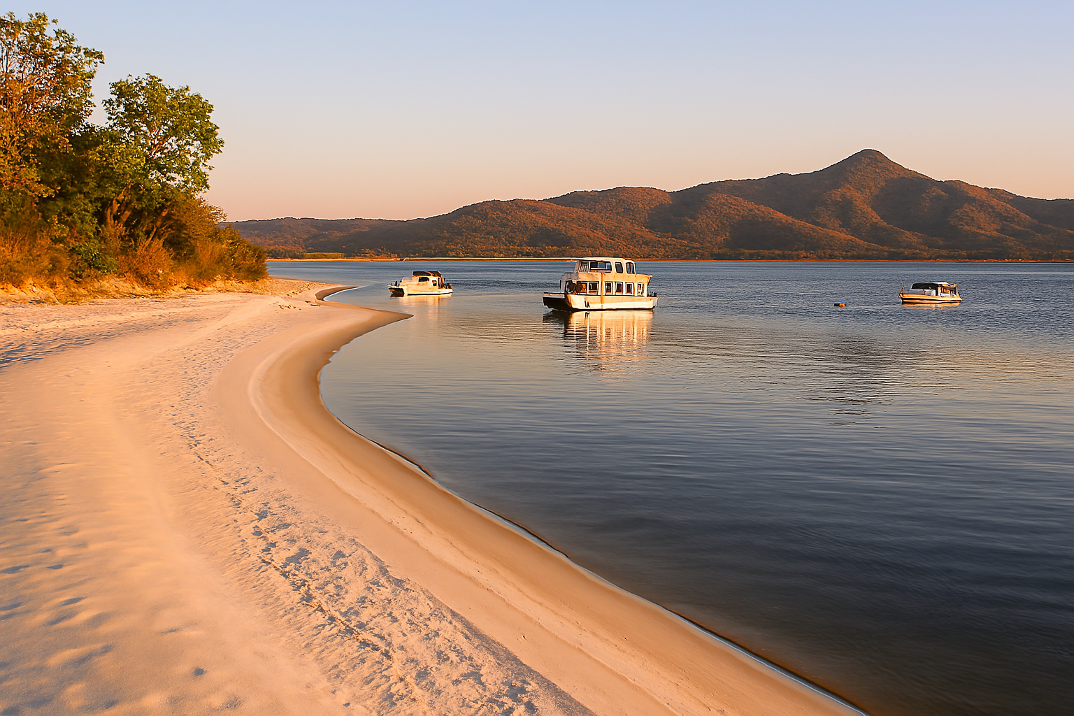 A serene white sandy Binga